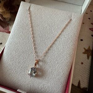 Elegant Rose Gold Necklace with Aquamarine! Stunning!!!😍